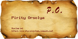 Pirity Orsolya névjegykártya